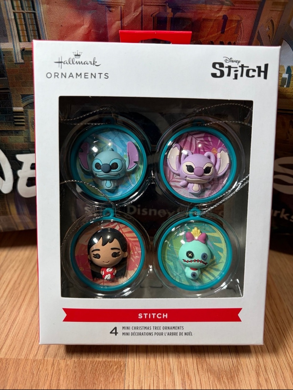 Hallmark Disney Lilo & Stitch Scenes Mini Christmas Ornaments Shatterproof Set o